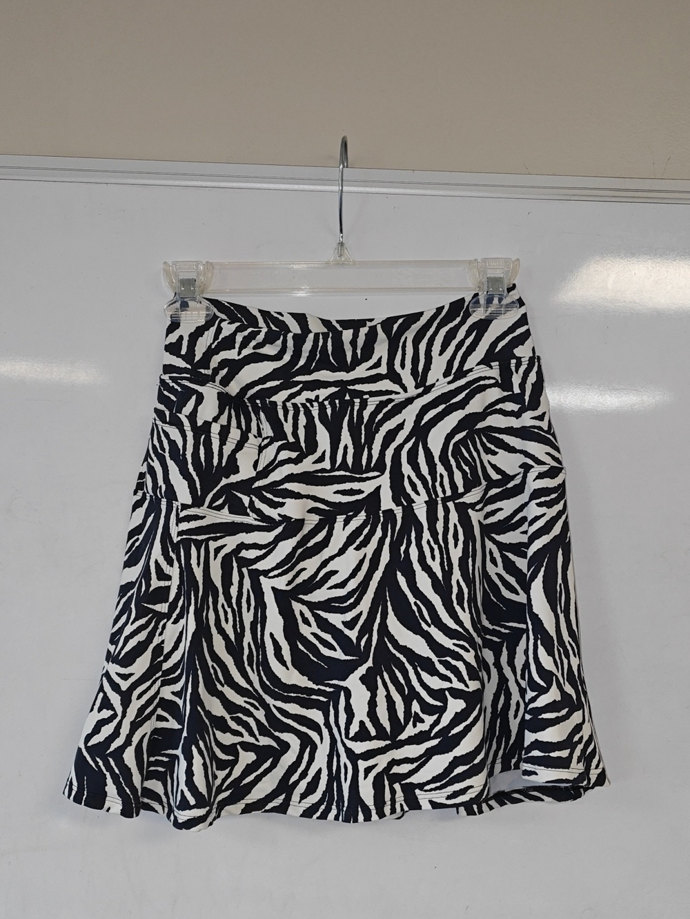 Black & White Zebra Skater Skirt - Classic Animal Print